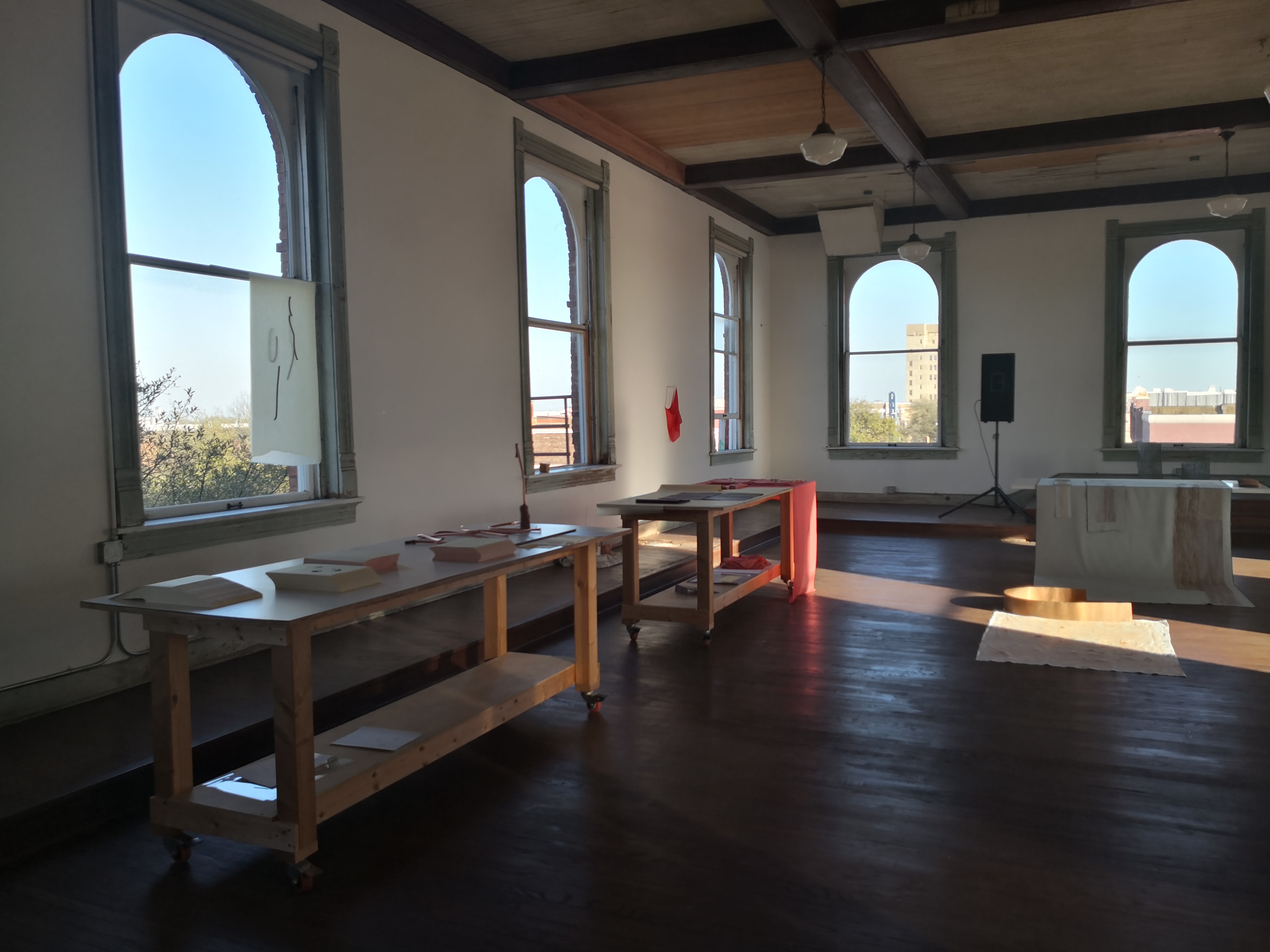 Immaterial exhibition featuring light-sensitive camera processing